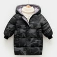 thumbnail image 3 of Odeerbi Toddler Boys Girls Winter Coat Thermal Puffer Jacket Camouflage Padded Coats 1-8 Years Kids Zipper Thickened Cotton Jacket Long Sleeve Hooded Coat Toddler Clothes Black, 3 of 4