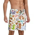 thumbnail image 2 of Kdxio Animal Cartoon Style Print Mens Sleep Shorts Bottoms Soft Comfy Pajama Wear Pants with Drawstring Pockets, 2 of 7