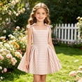thumbnail image 2 of Rhuody Girls Dresses Sleeveless Springtime Striped Pleated With Tie Strap Bodice – Playful Party Or Everyday Dress For Little Princesses Versatile Wear, 2 of 8