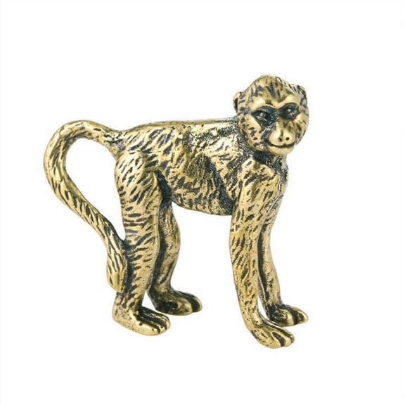 Brass Solid Monkey Figurine Small Statue Home Ornament Figurines Animal