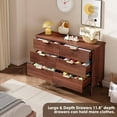 thumbnail image 4 of TROPOW 6 Drawers Dresser for Bedroom, Dressers with Curved Profile Design, Fluted Wood Drawers with Gold Handle, Modern Chest of Dressers with Thickened Design for Living Room, 4 of 8