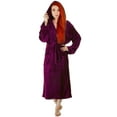 thumbnail image 2 of Robes for Men Women Ultra-Soft Flannel Bath Lounge Robes,Wine, 2 of 7
