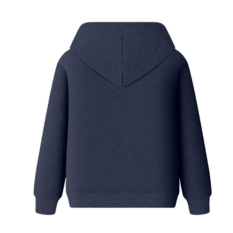Hoodies for Men Casual Solid Color Hooded No Pockets Blue Distinctive Funny Graphic Soft Cozy Loose Fit Navy Pullover Sizes L