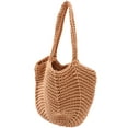 thumbnail image 4 of YUYUETIME Cotton Rope Woven Shoulder Bag in Brown Large Capacity Tote for Travel Beach and Parties, 4 of 6