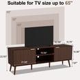 thumbnail image 2 of Fluted TV Stand with Storage, Mid Century Modern Entertainment Center, Wood TV Console with Cable Management for Living Room and Bedroom, 63 Inch, 2 of 6