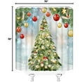 thumbnail image 4 of Winter Forest Shower Curtain Merry Christmas Pine Tree Blue Xmas Balls White Snow Snowflake Fabric Bathroom Curtains Decor Set with Hook(72" WX72 H), 4 of 4