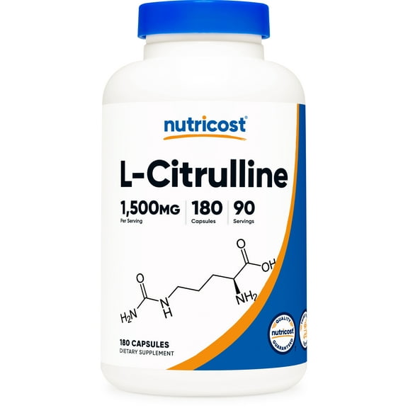 Nutricost L-Citrulline 750mg, 180 Capsules - Gluten Free & Non-GMO Supplement