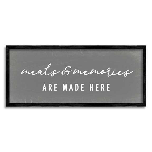 Stupell Industries Meals & Memories Family Kitchen Sign Typography Framed Wall Art, 24 x 10, Design by Daphne Polselli