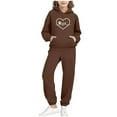 thumbnail image 2 of ATOGUTA Birthday Outfits for Girls Tracksuit Drop Shoulder Hoodie Sweatshirt and Sweatpants Joggers Set with Pockets Size 2T-14, Brown, 2 of 6