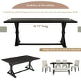 thumbnail image 3 of Euroco 6-Piece Dining Table Set for 6,Farmhouse Dining Table Set with 4 Upholstered Chairs, Bench and Wood Table,Kitchen Table Set for Dining Room,Living Room,Espresso, 3 of 8