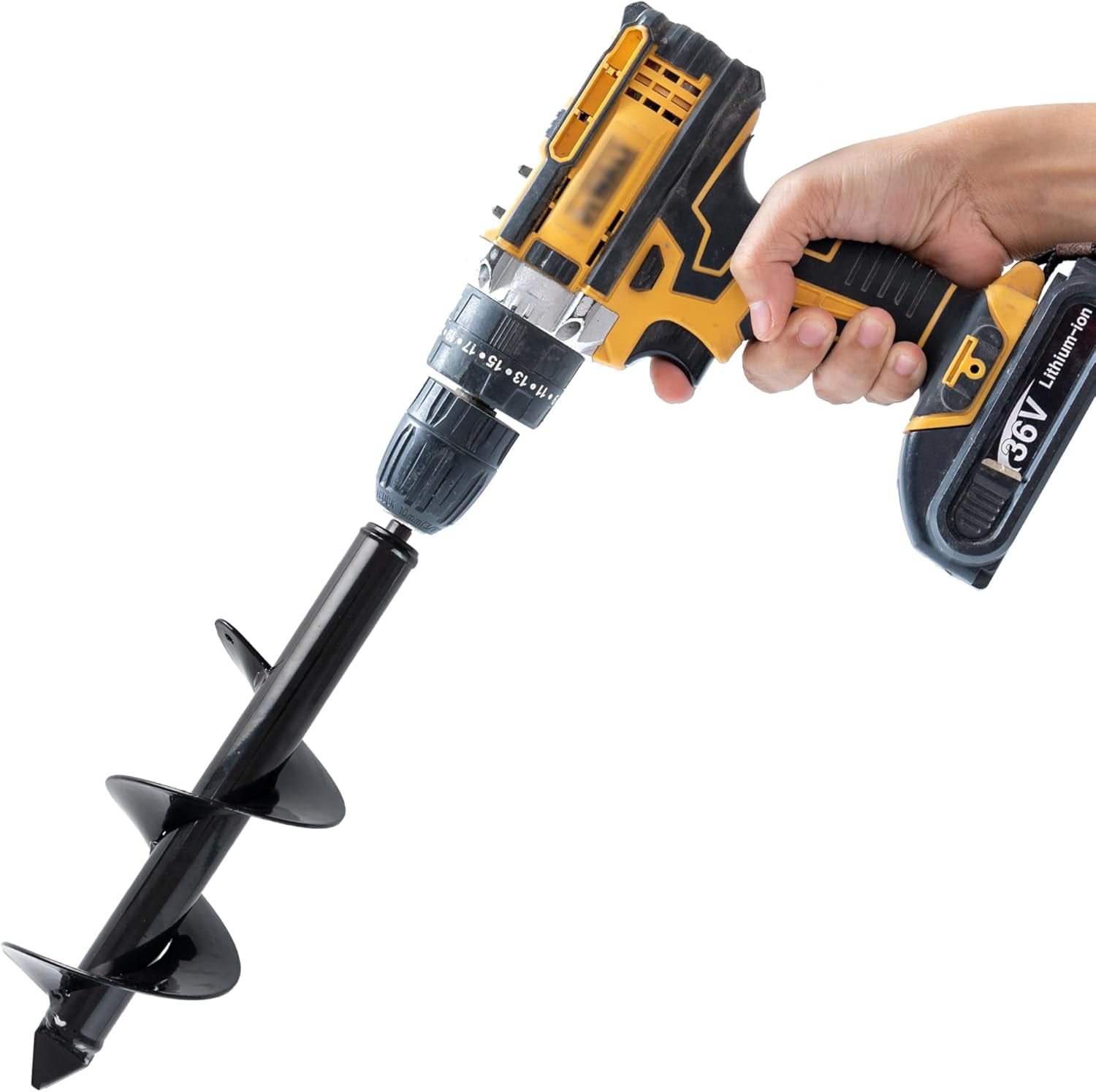 VASGOR Set of 4 (1.6x9", 2x14.5", 2.6x16.5", 3x12") Auger Drill Bit for Planting - Easy planter garden Auger - Bulb & Bedding Plant Augers - Posthole Digger for 3/8” Hex Drive Drill