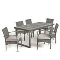 thumbnail image 2 of Noble House Stillwater 7 Piece Wooden Patio Dining Set in Sandblast Dark Gray, 2 of 7