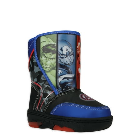 Marvel Avengers Toddler Boys Light Up Winter Snow Boots, Sizes 7-12
