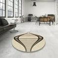 thumbnail image 3 of Ahgly Company Indoor Round Patterned Wheat Beige Area Rugs, 8' Round, 3 of 6