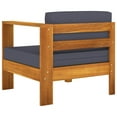 thumbnail image 4 of vidaXL Middle Sofa with 1 Armrest Dark Gray Solid Acacia Wood, 4 of 6