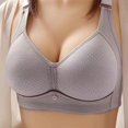thumbnail image 3 of Bigersell Women Plus Size Full-Coverage Bras Ladies V-Neck Push up Padded Bra Wireless Bralette No Underwire Comfort Wide Strap Soft Wire-Free Bra Everyday Bra Underwear Y-10-Gray 36, 3 of 6