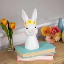 Northlight Easter Bunny Bust with Daisy Flower Crown - 9" - White
