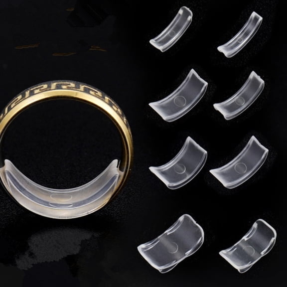 8 Sizes Invisible Ring Size Adjuster for Loose Rings Clear Soft TPU Resizer Spacer Fits 2-9.5mm Width
