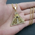 thumbnail image 3 of 14K Yellow Gold Egyptian Ankh Key Of Life Cross Pyramid Pendant Necklace Gold Color Amulet Necklace For Woman Man Gifts A478, 3 of 6