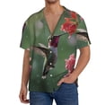 thumbnail image 1 of Balery Humming Bird 1 Camisa Casual de Manga Corta con Botones para Hombre, Texturizada, Estilo Cubano, para Playa, Verano-X-Large, 1 of 5