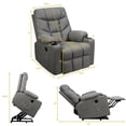 thumbnail image 4 of Power Lift Electric Recliner Chair Sofa for Elderly, 8 Point Massage & Lumbar Heat, 2 Side Pockets, Cup Holders, USB Ports, Remote Control, Home Theater Chair Lounge for Living Room, Light Gray, 4 of 10
