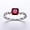 red, variant on 1pc S925 Sterling Silver Women's Fashion simple niche sparkling bright 7*7mm princess cutting stone wedding ring