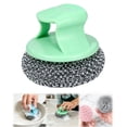 thumbnail image 2 of Gift Giving Clearance! Stainless Steel Scrubber, Steel Wool Scrubber, Dish Scrubber, Pot Scrubber, Pan Scrubber, Sink Cleaning Scrubber, for Pots, Pans, Sinks, Kitchen Cleaning (Green, 8 cm), 2 of 7