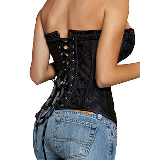 LELINTA Women's Jacquard Waist Cincher Corsets and Bustiers Overbust Gothic  Strapless Corselet Clothing Plus Size 