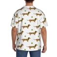 thumbnail image 3 of Uemuo Dachshund Going To Play Tennis Pattern Cotton Linen Short Sleeve Shirts,Casual Lightweight Button Down Shirts,Vacation Beach Summer Tops-Medium, 3 of 7