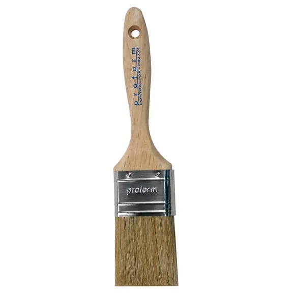 2" Proform CB2.0X White China Straight Cut Stiff Paint Brush, Beavertail Handle