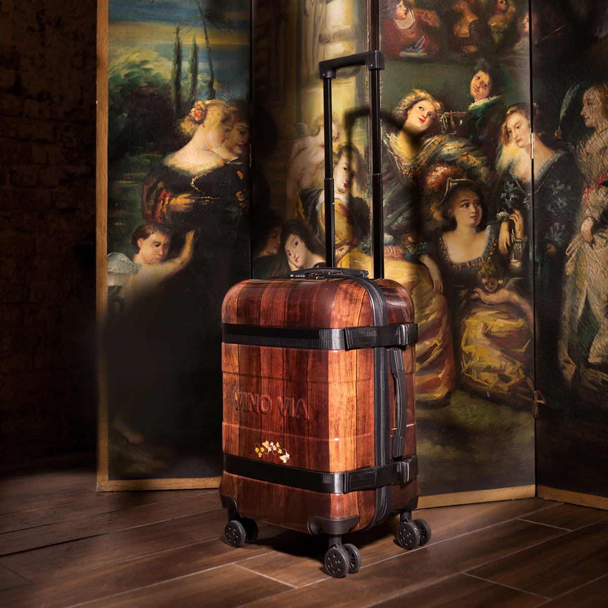 The Six (6-Bottle) Wine Luggage, TSA Approved Anti-Theft Zipper, Lightweight Hard Shell Spinner Suitcase