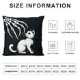 thumbnail image 5 of PHYHOO Gift， Skull Hand and Gray Cat Throw Pillow Covers Hallowmas Farmhouse Outdoor Room Throw Pillowcase Short Plush Sofa Couch Decorative Cushion Case, 5 of 5