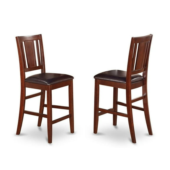 FurniFact Elegant Wooden Bar Stools – Counter Height Chairs with Back, Set of 2