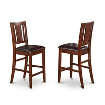 FurniFact Elegant Wooden Bar Stools – Counter Height Chairs with Back, Set of 2
