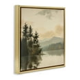 Stupell Industries Beige Mountain Landscape Landscape Painting Gold