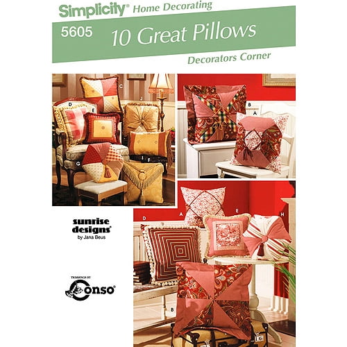 Simplicity Decorative Pillows Patterns, 1 Each