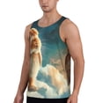thumbnail image 2 of Gukieu Starry Sky Cloud Cute Rabbit Print Men's Quick Dry Fitness Vest, Round Neck Sleeveless Fitness Bodybuilding Top-XX-Large, 2 of 7