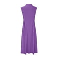 thumbnail image 5 of SMihono Fashion Linen Dresses for Women 2025 Casual Maxi Dress Lightweight Sleeveless Button Down Dresses V Neck Summer Beach Dresses Purple M, 5 of 6