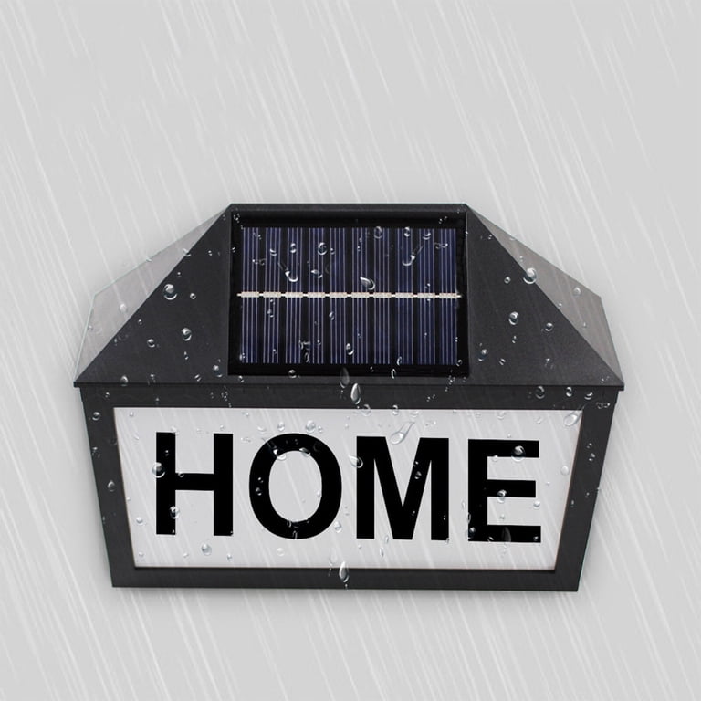 Hinzonek Solar House Numbers Sign, 7 Color RGB with Remote photo 2