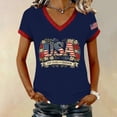 thumbnail image 2 of MEICHEN Women's 250Th Anniversary Print V Neck T Shirt 250Th Anniversary Tshirt Patriotic Tee, 2 of 7