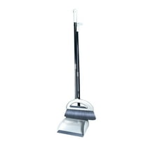 Broom and Dustpan Set, Long Handle Stand Up Broom and Dust Pan Combo, Self-Cleaning with Dustpan Teeth, Indoor&Outdoor Sweeping, Suitable for Home, Office