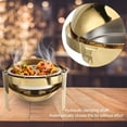 thumbnail image 4 of Ensemble de Buffet à Réchaud avec Couvercle, Ensembles de Réchauds Ronds en Acier Inoxydable et Réchauffe-Buffet avec Plateaux pour Nourriture et Eau pour Traiteur, Fêtes, Hôtels et Mariages, Or, 4 of 8