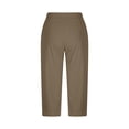 thumbnail image 5 of Lumtrix Capri Pants For Women -Below Knee Length High Waisted Stretch Bermuda Shorts With Pockets Summer Yoga Petite Cropped Pants Khaki L, 5 of 9