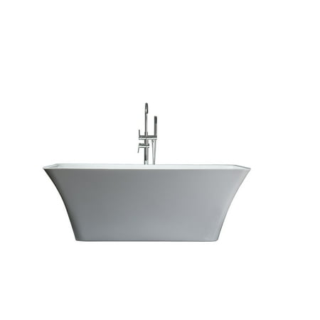 Lexora Vinter 59 Inch Freestanding Bathtub With Chrome Drain Lexora Vinter 59 Inch Freestanding Bathtub With Chrome Drain