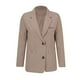 thumbnail image 4 of Blazer de mujer de color liso con bolsillos y botones, manga larga, cuello vuelto, chaqueta de traje para mujer, parte superior de poliéster, 4 of 4