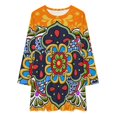 thumbnail image 2 of Mexican Talavera Flower Loose Dress Evening Dress Summer Dresses for Women Luxury Dress Long Sleeved Dress, 2 of 4