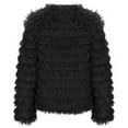 thumbnail image 5 of XPMWRP Women's Faux Fur Open Front Coats Oversized Loose Solid Color Jackets Trendy Casual Winter Warm Outerwear Black M, 5 of 6