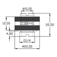 thumbnail image 5 of XSPC G1/4" to 7/16" ID, 5/8" OD Compression Fitting V2 for Soft Tubing, Matte Black, 5 of 5