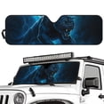 thumbnail image 2 of POLERO Black Cheetah Front Windshield Sunshade Accordion Folding Style Auto Shade for Car Off-road Vehicle Blocks UV Rays Sun Visor Protector Keeps Your Vehicle Cool - 52.95x16.14 inches, 2 of 7