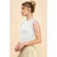 thumbnail image 2 of Ruching Shoulder Ribbed Top, 2 of 4